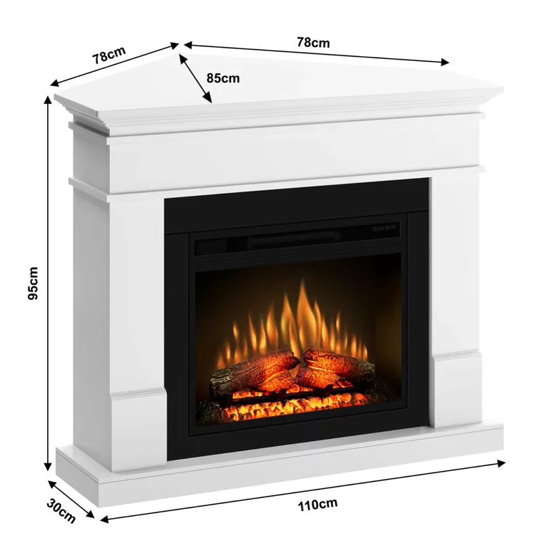 Semineu ECOFLAME PRO - Lisabona colt vanilla antique